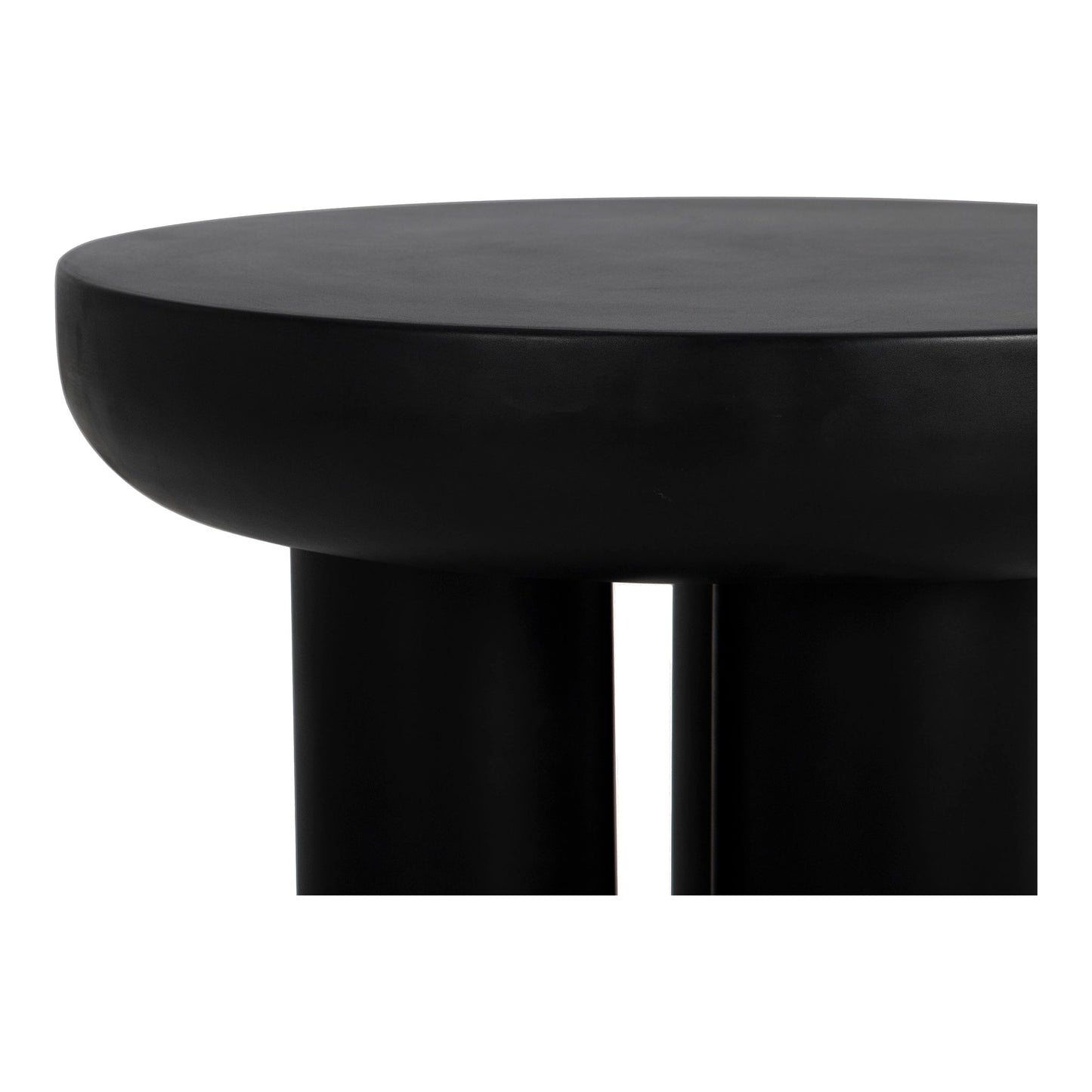 Rocca Concrete and Wood Black Round Side Table