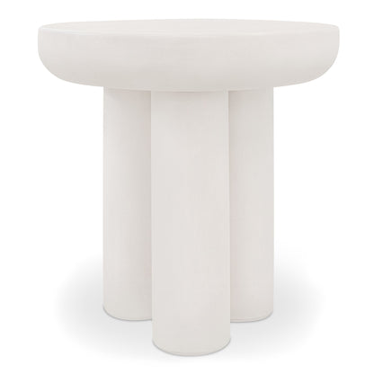 Rocca Cream Durable Concrete Outdoor Side Table