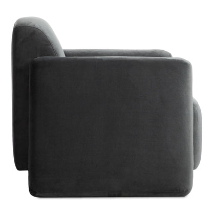 Fallon Polyester and Solid Pine Dark Grey Accent Arm Chair