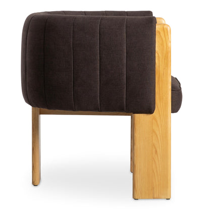 Sofi Polyester and Solid Ash Coffee Brown Armless Accent Chair