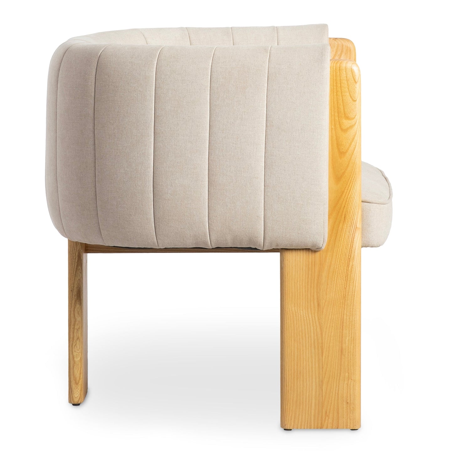 Sofi Polyester and Solid Ash Beige Armless Accent Chair