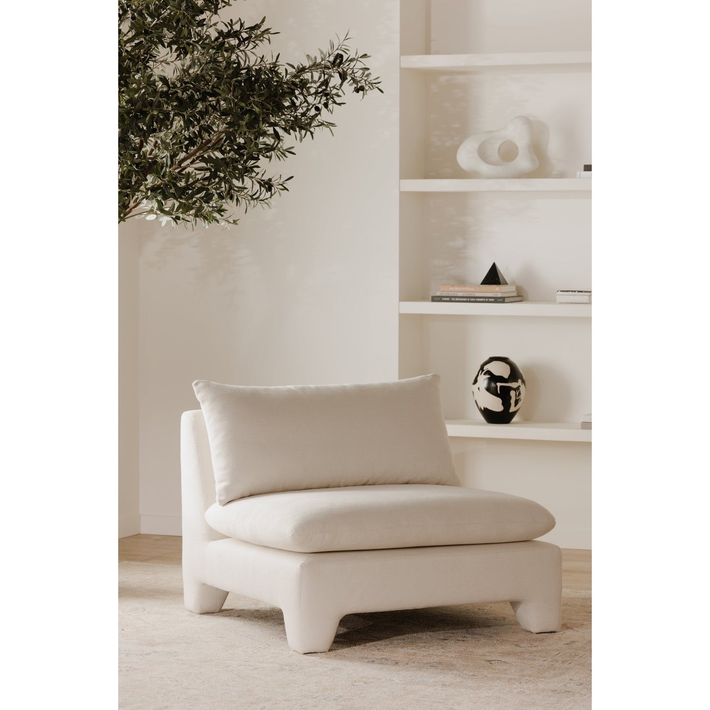 Estelle Polyester Upholstered Armless Lounge Chair