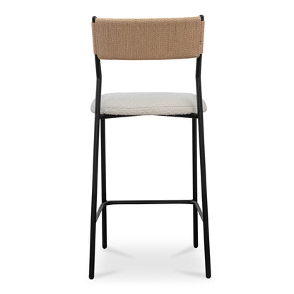 Foley White Curved Counter Stool