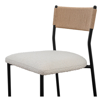 Foley White Curved Counter Stool