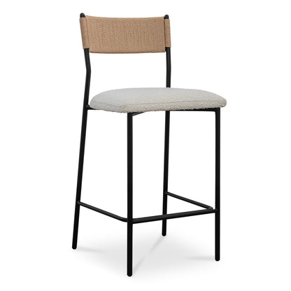 Foley White Curved Counter Stool