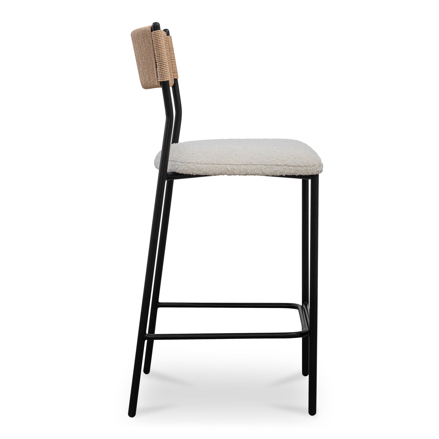 Foley White Curved Counter Stool
