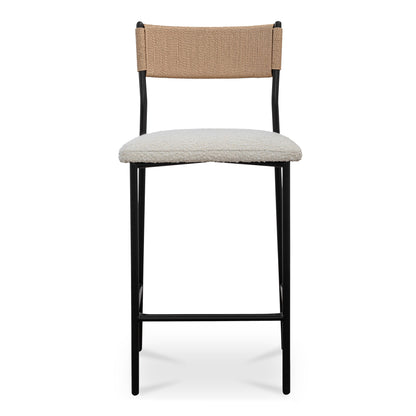 Foley White Curved Counter Stool
