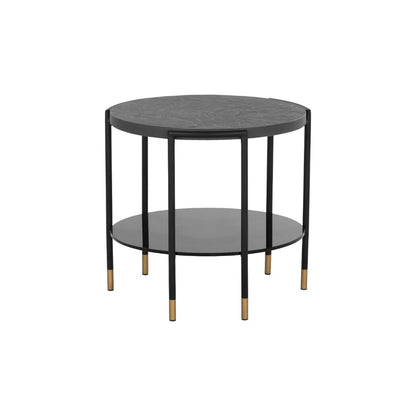 Zuma Side Table Modern Concrete Top With Glass Shelf