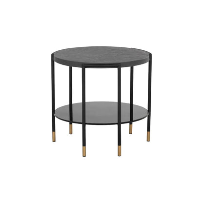 Zuma Side Table Modern Concrete Top With Glass Shelf