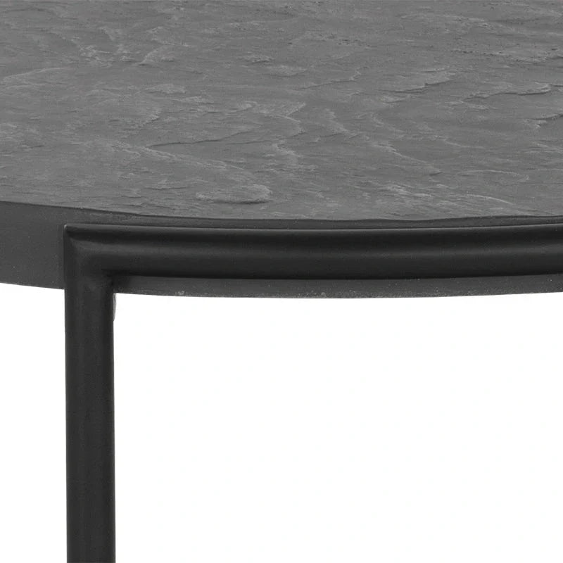 Zuma Side Table Modern Concrete Top With Glass Shelf