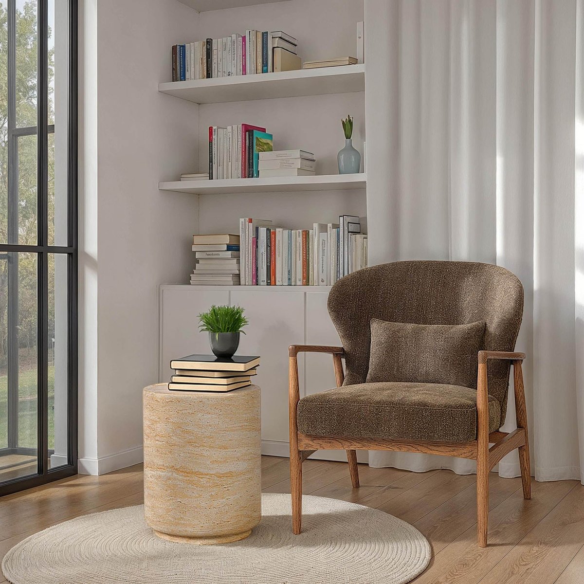LH Home Zac Concrete Outdoor Side Table