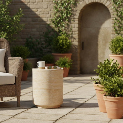LH Home Zac Concrete Outdoor Side Table