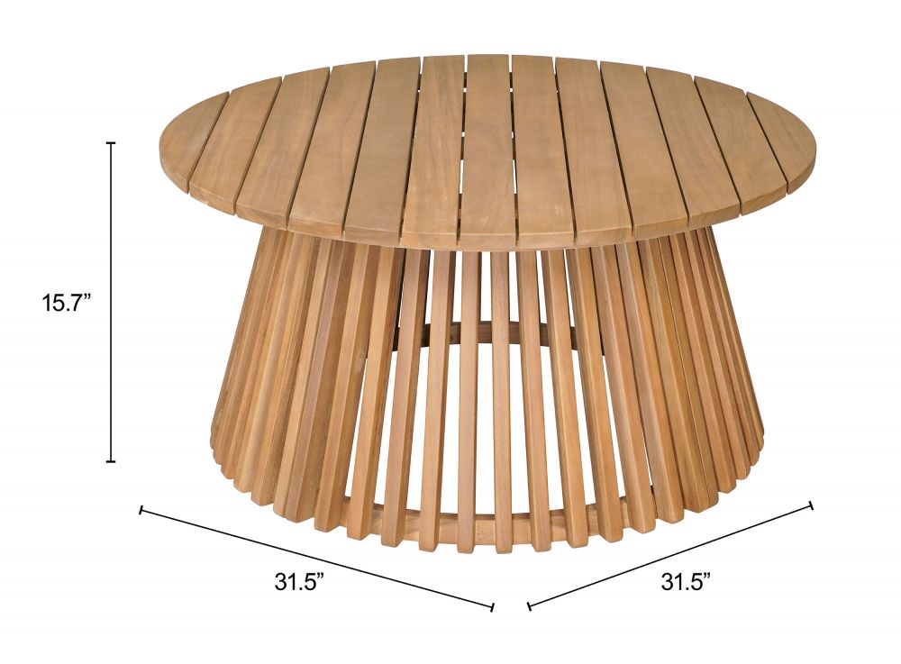 Zuo Modern Zahara Natural Wooden Round Coffee Table