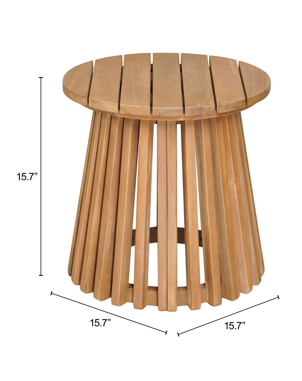 Zuo Modern Zahara Natural Wooden Round Side Table
