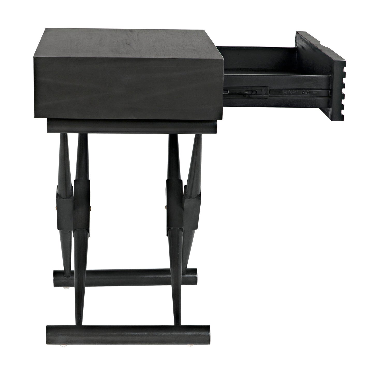 Zanta Wood Black Rectangle Side Table-Side Tables-Noir-Sideboards and Things