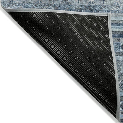 LOOMLAN Rugs Zaraxa Blue Washable Indoor-Outdoor Rug