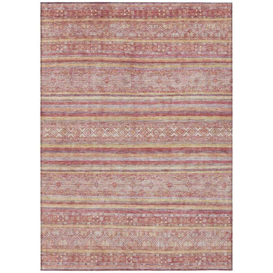 LOOMLAN Rugs Zaraxa Orange Washable Indoor-Outdoor Rug