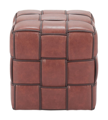 Zuo Modern Zare Brown Faux Leather Ottoman