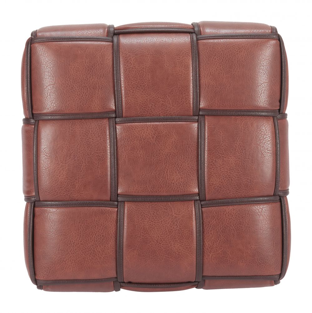 Zuo Modern Zare Brown Faux Leather Ottoman