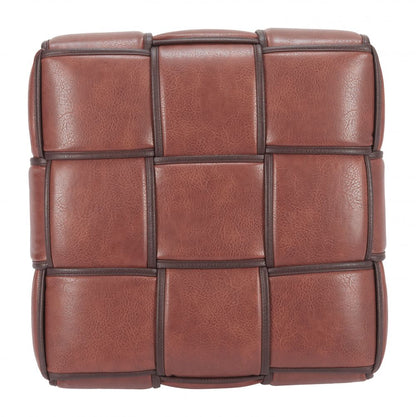 Zuo Modern Zare Brown Faux Leather Ottoman