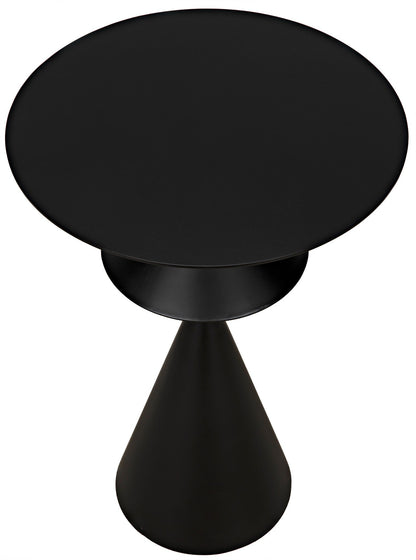 Zasa Side Table, Black Steel-Side Tables-Noir-Sideboards and Things