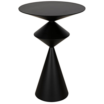 Zasa Side Table, Black Steel-Side Tables-Noir-Sideboards and Things