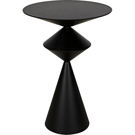 Noir Zasa Side Table, Black Steel
