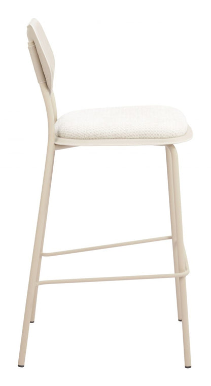 Zuo Modern Zeal White Faux Leather Barstool 4PC