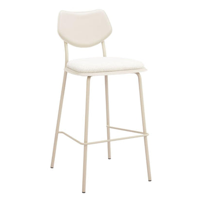 Zuo Modern Zeal White Faux Leather Barstool 4PC