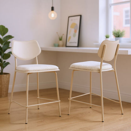 Zuo Modern Zeal White Faux Leather Counter Stool 4PC