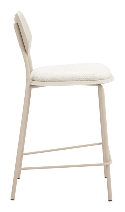 Zuo Modern Zeal White Faux Leather Counter Stool 4PC