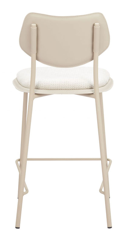 Zuo Modern Zeal White Faux Leather Counter Stool 4PC