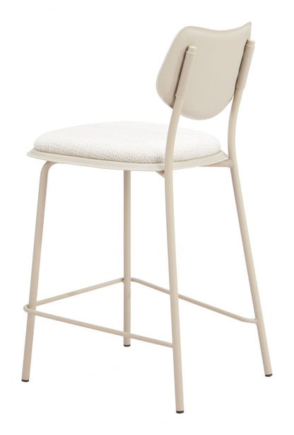 Zuo Modern Zeal White Faux Leather Counter Stool 4PC