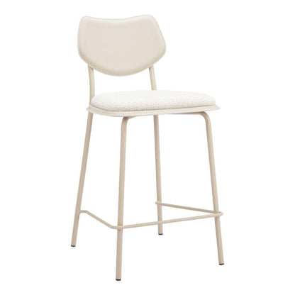 Zuo Modern Zeal White Faux Leather Counter Stool 4PC