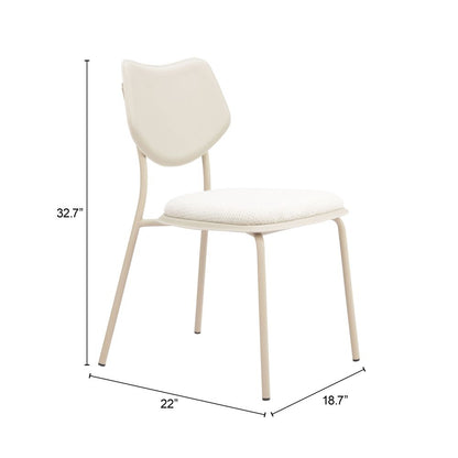 Zuo Modern Zeal White Faux Leather Dining Chair 4PC