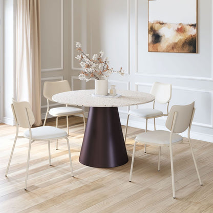 Zuo Modern Zeal White Faux Leather Dining Chair 4PC