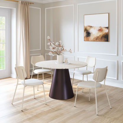 Zuo Modern Zeal White Faux Leather Dining Chair 4PC