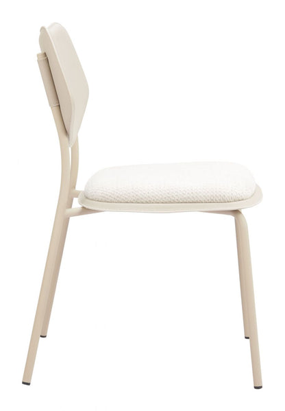 Zuo Modern Zeal White Faux Leather Dining Chair 4PC