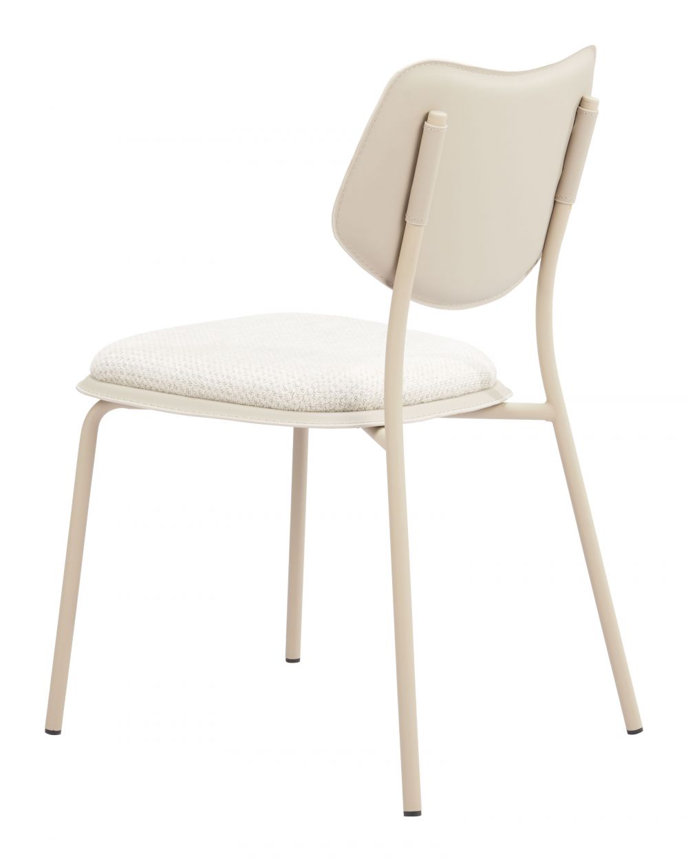 Zuo Modern Zeal White Faux Leather Dining Chair 4PC