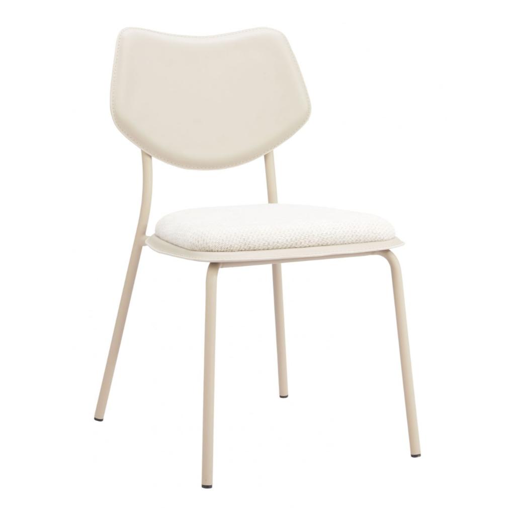 Zuo Modern Zeal White Faux Leather Dining Chair 4PC