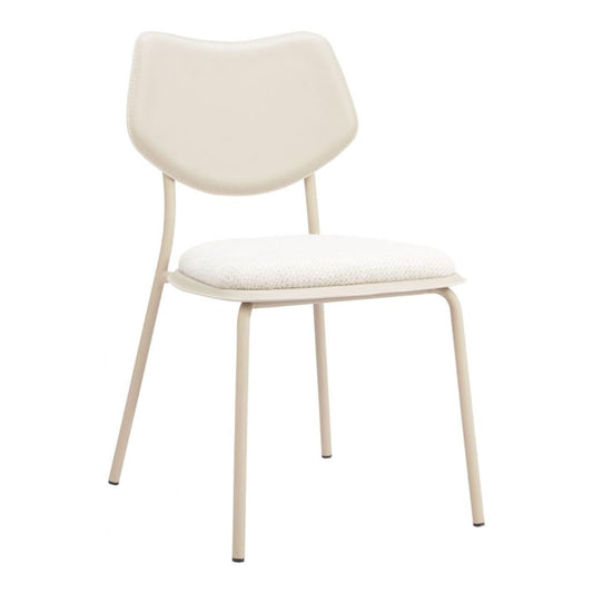 Zuo Modern Zeal White Faux Leather Dining Chair 4PC