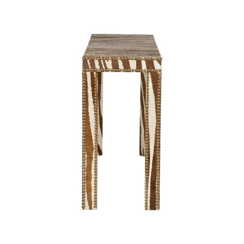 Chelsea House Zebra Pattern Rectangular Console Table