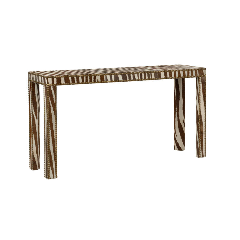Chelsea House Zebra Pattern Rectangular Console Table