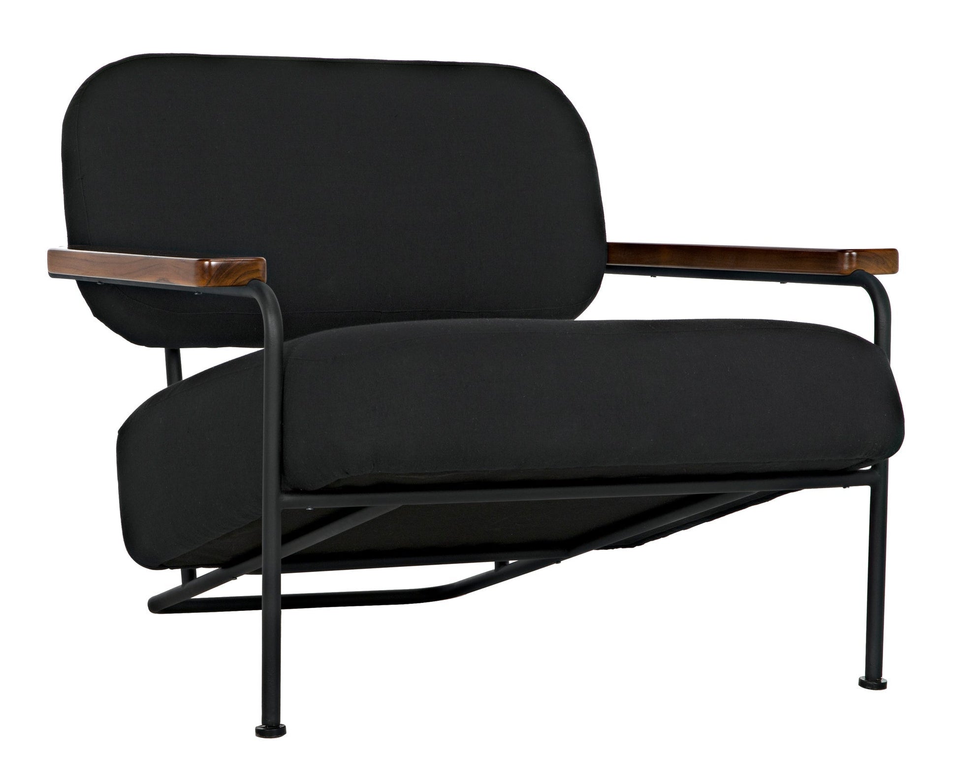 Zeus Chair with Black Cotton Fabric-Accent Chairs-Noir-Sideboards and Things