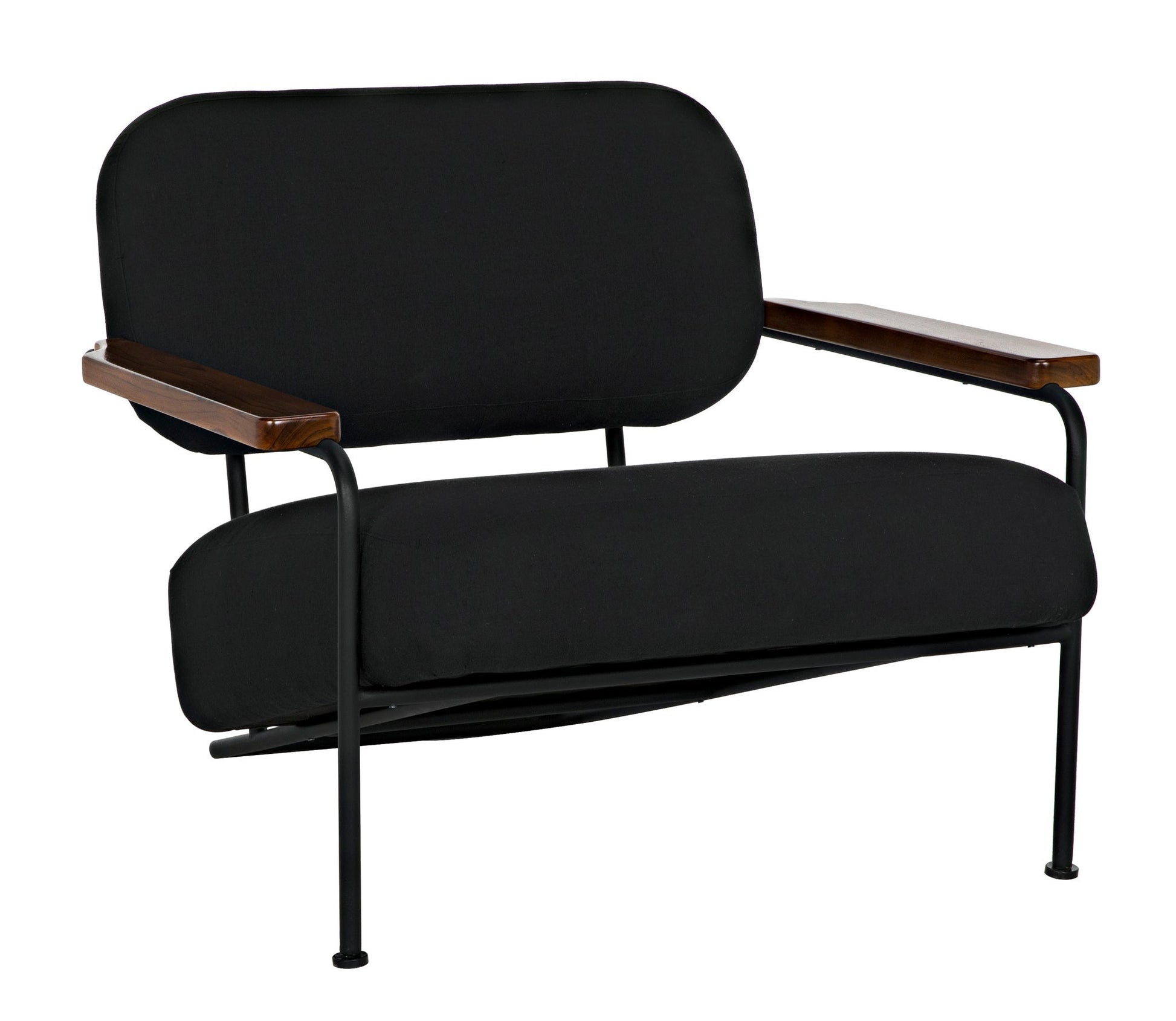 Zeus Chair with Black Cotton Fabric-Accent Chairs-Noir-Sideboards and Things