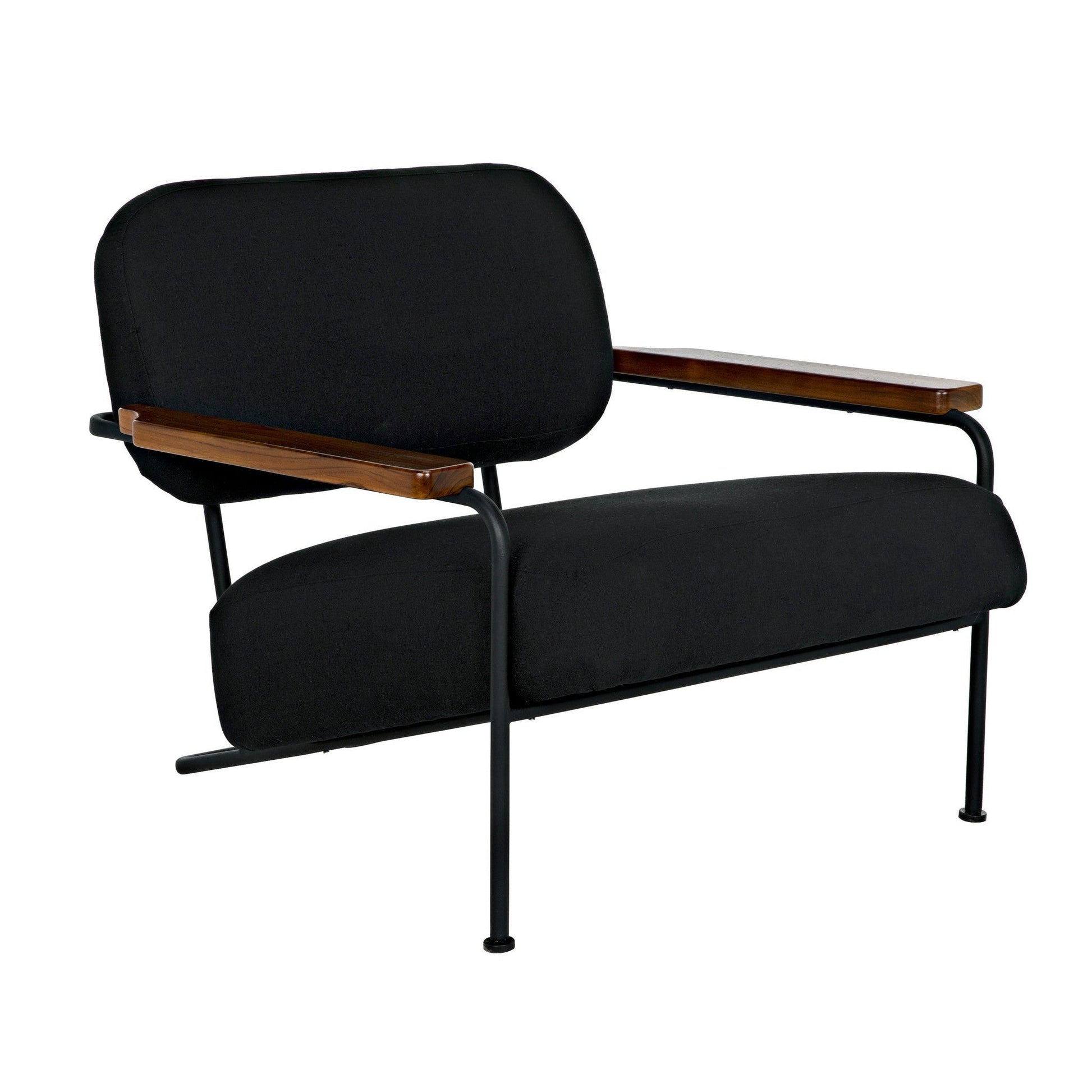 Zeus Chair with Black Cotton Fabric-Accent Chairs-Noir-Sideboards and Things