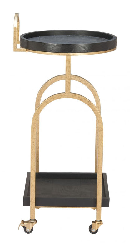 Zuo Modern Zukei Wood Top Black Bar Cart