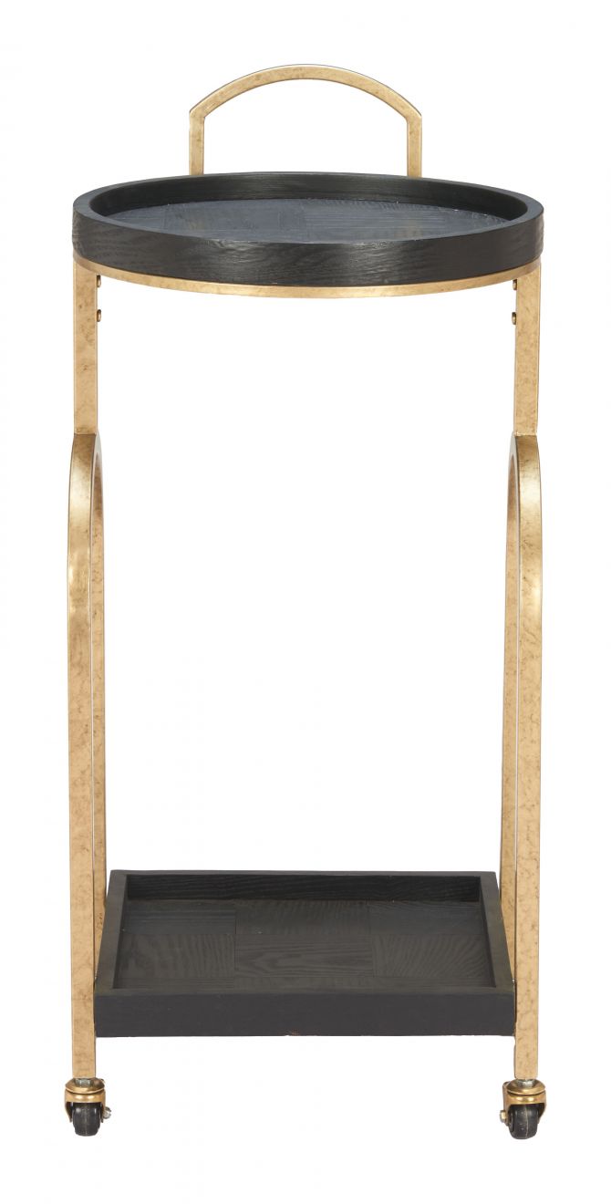 Zuo Modern Zukei Wood Top Black Bar Cart