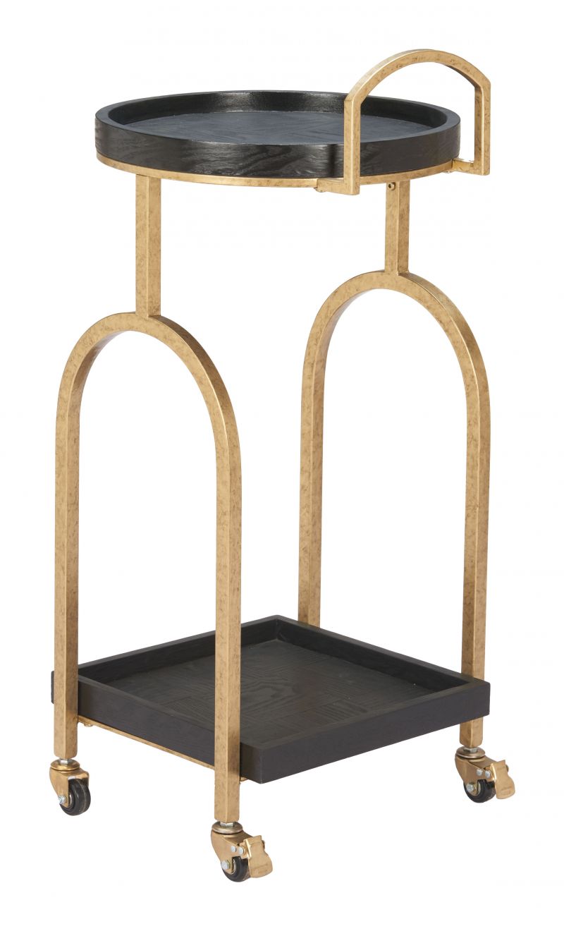 Zuo Modern Zukei Wood Top Black Bar Cart