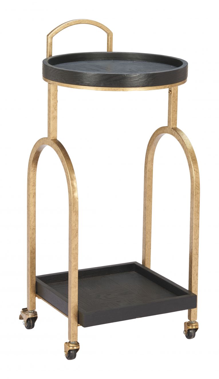 Zuo Modern Zukei Wood Top Black Bar Cart